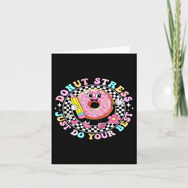 Cartão Donut Fofo Com Lápis Diversão Volta às Aulas (Frente)