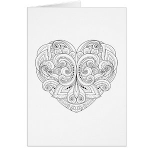 Cartão Doodle abstrato do coração