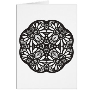 Cartão Doodle bonito do quadrado preto de Deco