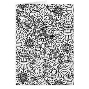 Cartão Doodle da flor