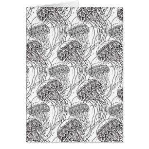 Cartão Doodle das medusas