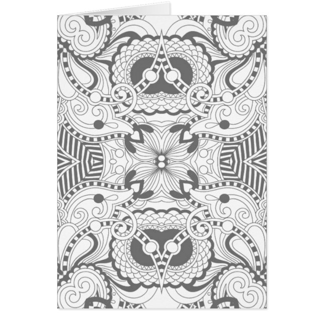 Cartão Doodle do quadrado da flor (Frente)