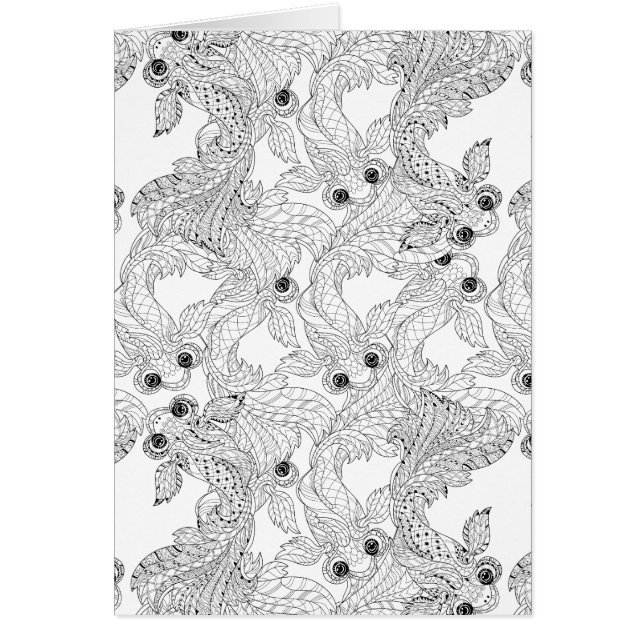 Cartão Doodle dos peixes de China (Frente)