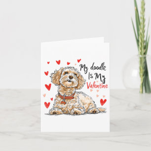 Cartão Doodle é meu namorado Cute Goldendoodle dono de ca
