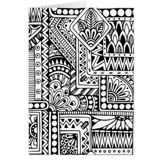 Cartão Doodle étnico (Frente)