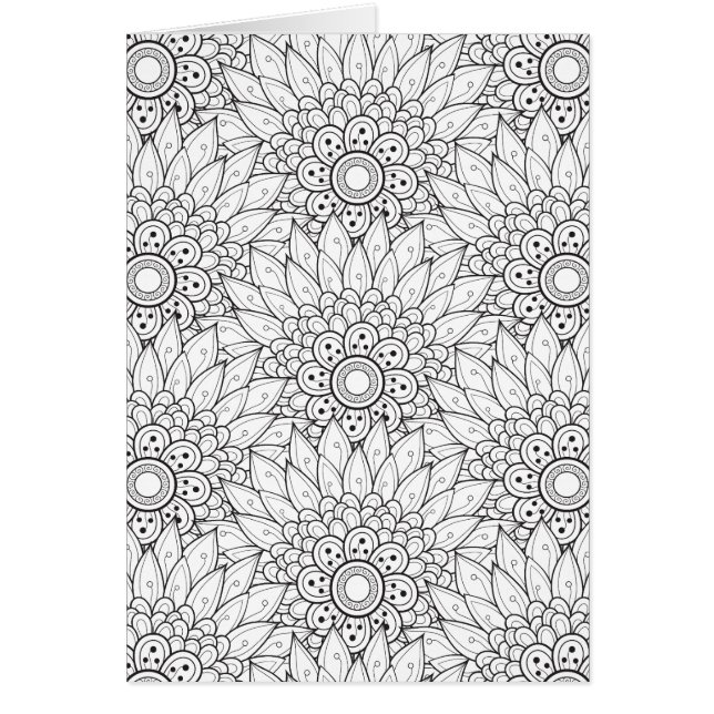 Cartão Doodle floral do jardim (Frente)