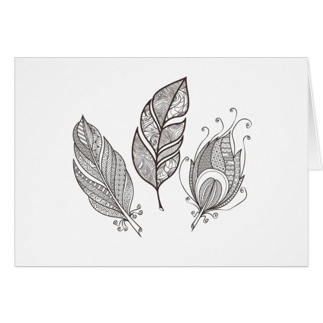 Cartão Doodle intrincado da pena (Frente Horizontal)