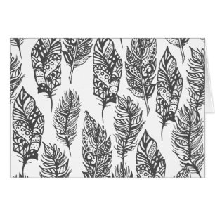 Cartão Doodle macio das penas