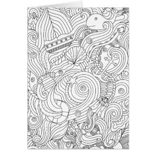 Cartão Doodle náutico