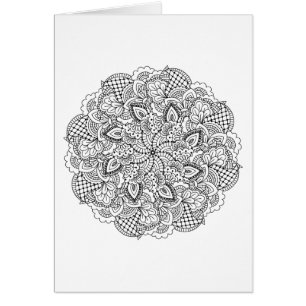 Cartão Doodle redondo