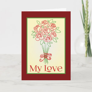 Cartão Doodle Rose Bouquet