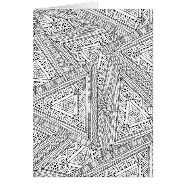 Cartão Doodle tribal 2 (Frente)