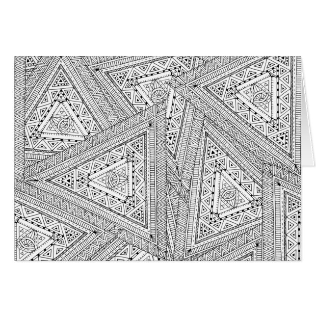 Cartão Doodle tribal 2 (Frente Horizontal)