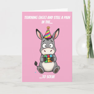 Cartão Dor de Burro de Speedcubing Aniversário Trocadilho