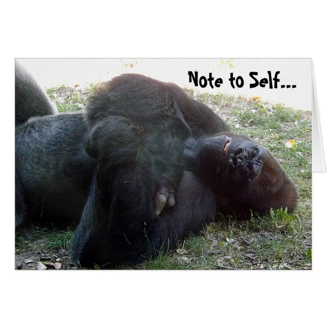 Cartão Dormindo Lowland Gorilla Hangover Nunca Beba (Frente Horizontal)