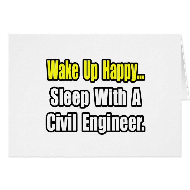 Cartão Dormir Com Um Engenheiro Civil (Frente Horizontal)
