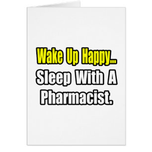 Cartão Dormir com um farmacêutico