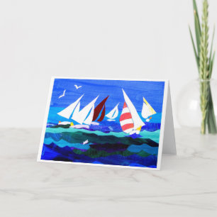 Cartão dos barcos de navigação