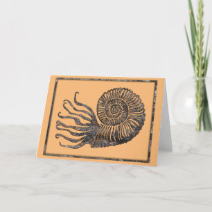 Cartão dos Canhões Falantes de Fósseis de Ammonite