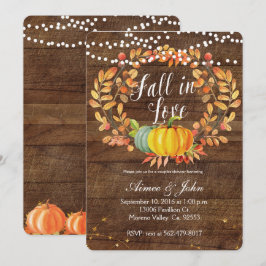 Cartão dos convites do chá dos casais da abóbora