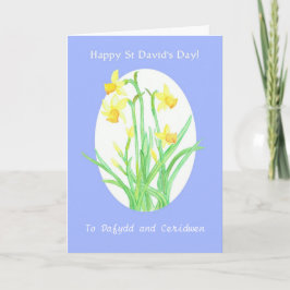Cartão dos Daffodils do dia de St David dianteiro