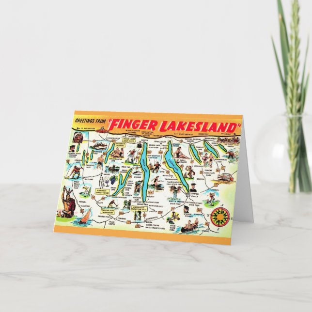 Cartão dos Finger Lakes de Nova York (Frente)