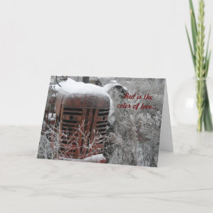 Cartão dos namorados do trator: O vermelho é a c