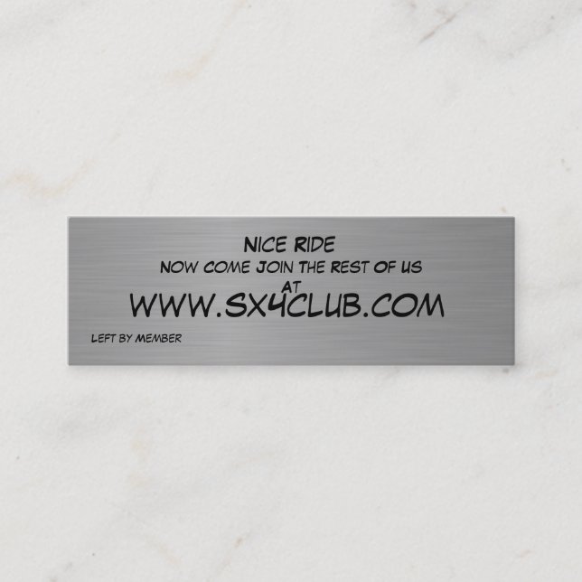 Cartão dos observadores SX4 (Frente)