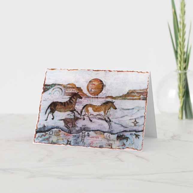 Cartão dos Petroglyphs do cavalo de PMACarlson (Frente)