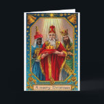 Cartão dos reis Natal do vintage três<br><div class="desc">Vintage/cartão de Natal retro.  Três reis/três homens sábios!  Feliz Natal!</div>