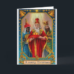 Cartão dos reis Natal do vintage três<br><div class="desc">Vintage/cartão de Natal retro.  Três reis/três homens sábios!  Feliz Natal!</div>