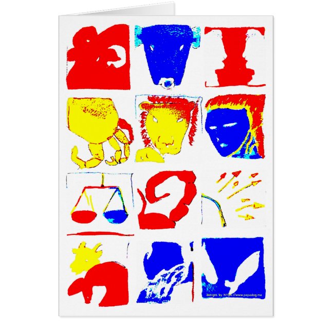 Cartão dos símbolos da astrologia (Frente)