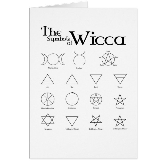 Cartão dos símbolos de Wicca (Frente)