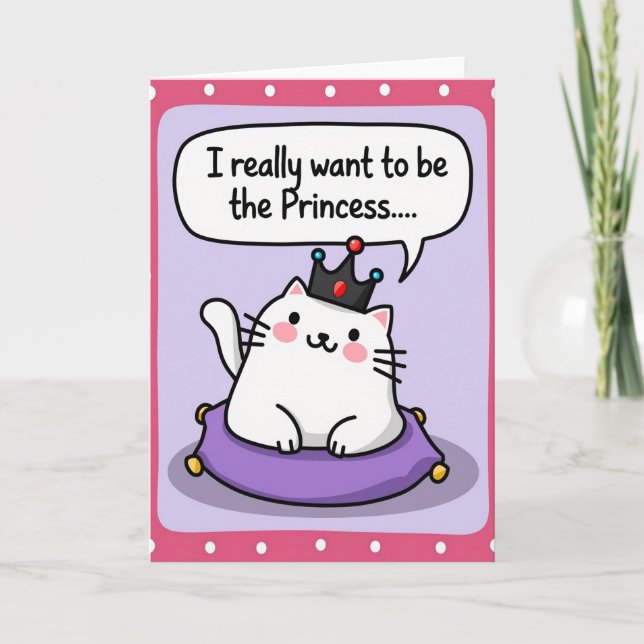 Cartão dos Sonhos da Princesa de Bolinhas (Frente)