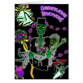 cartão dos zombis do newlywed