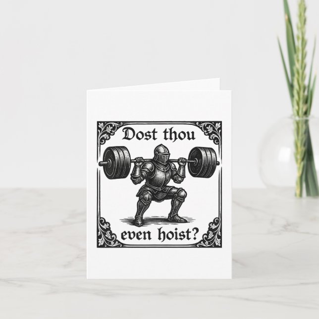 Cartão Dost Thou Even Hoist Funny Gothic Deadlifting Acad (Frente)