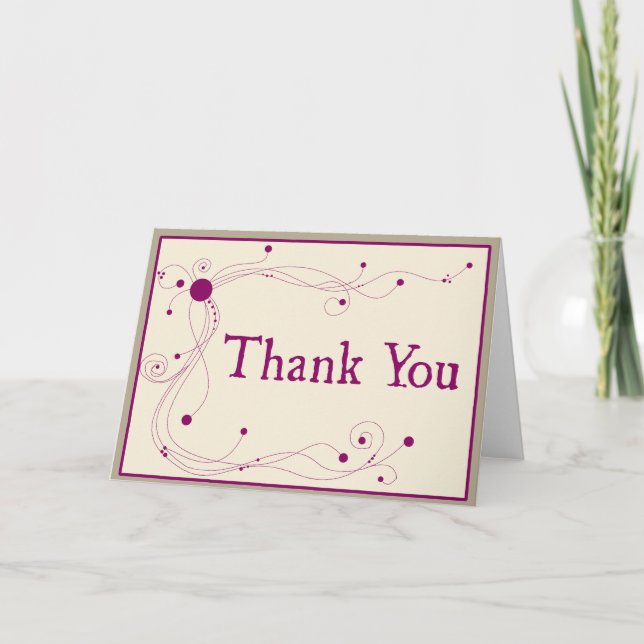 Cartão Dots and Swirls - Thank You card (Frente)