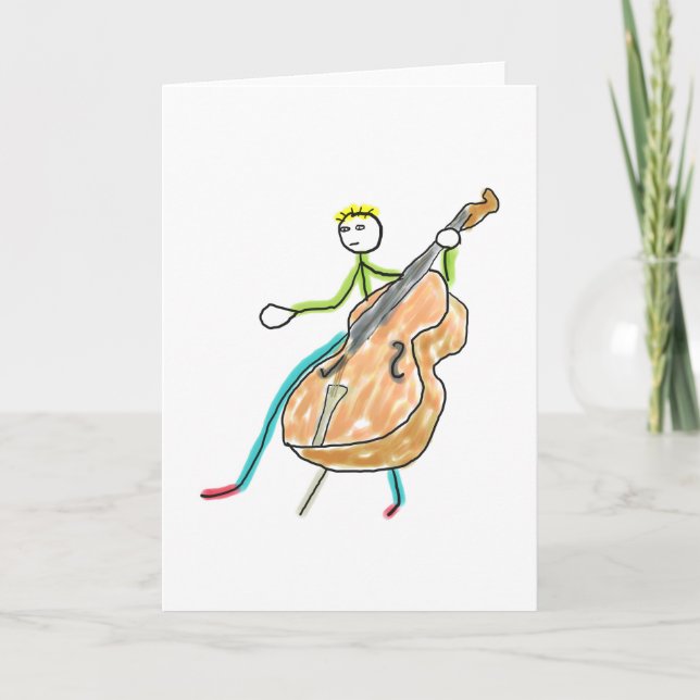 Cartão Double Bass Stickman (Frente)