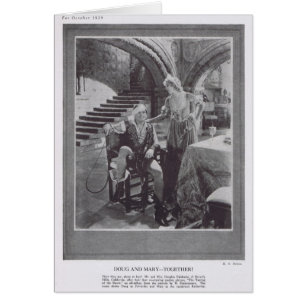 Cartão Douglas Fairbanks Mary Pickford que domestica o