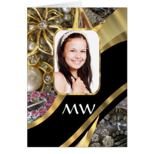 Cartão Dourada fotografia de joias