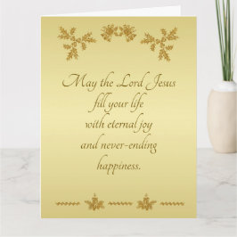 Cartão Dourada Glitter Feliz Natal, Papai Noel em ouro