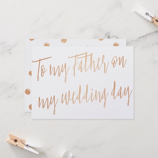 Cartão Dourada Rosa "Para o meu padrasto no dia do meu ca (Frente/Verso In Situ)