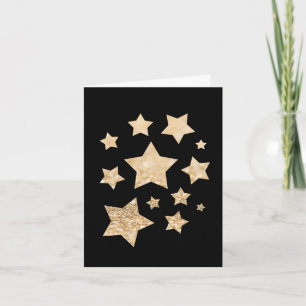 Cartão Dourado brilho Estrelas Feliz Feriado de Natal pre
