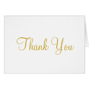 Cartão Dourado Casamento Branco Obrigado