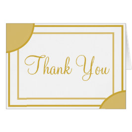 Cartão Dourado Casamento Branco Obrigado Geométrico