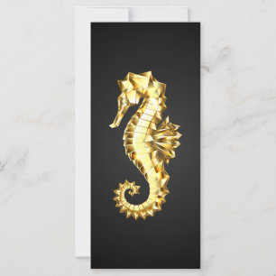 Cartão Dourado Cavalo de Mar Poligonal