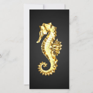 Cartão Dourado Cavalo de Mar Poligonal