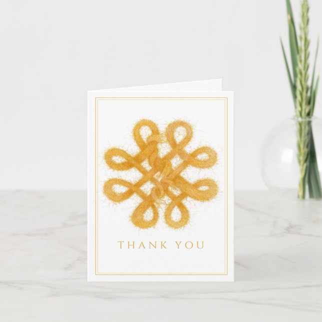 Cartão DOURADO CELTIC KNOT Obrigado Notecard (Frente)