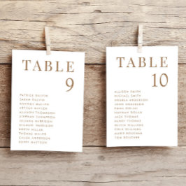 Cartão Dourado de Mesa de Casamento Elegante