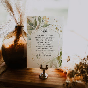 Cartão Dourado de Mesa de Quadro Elegante